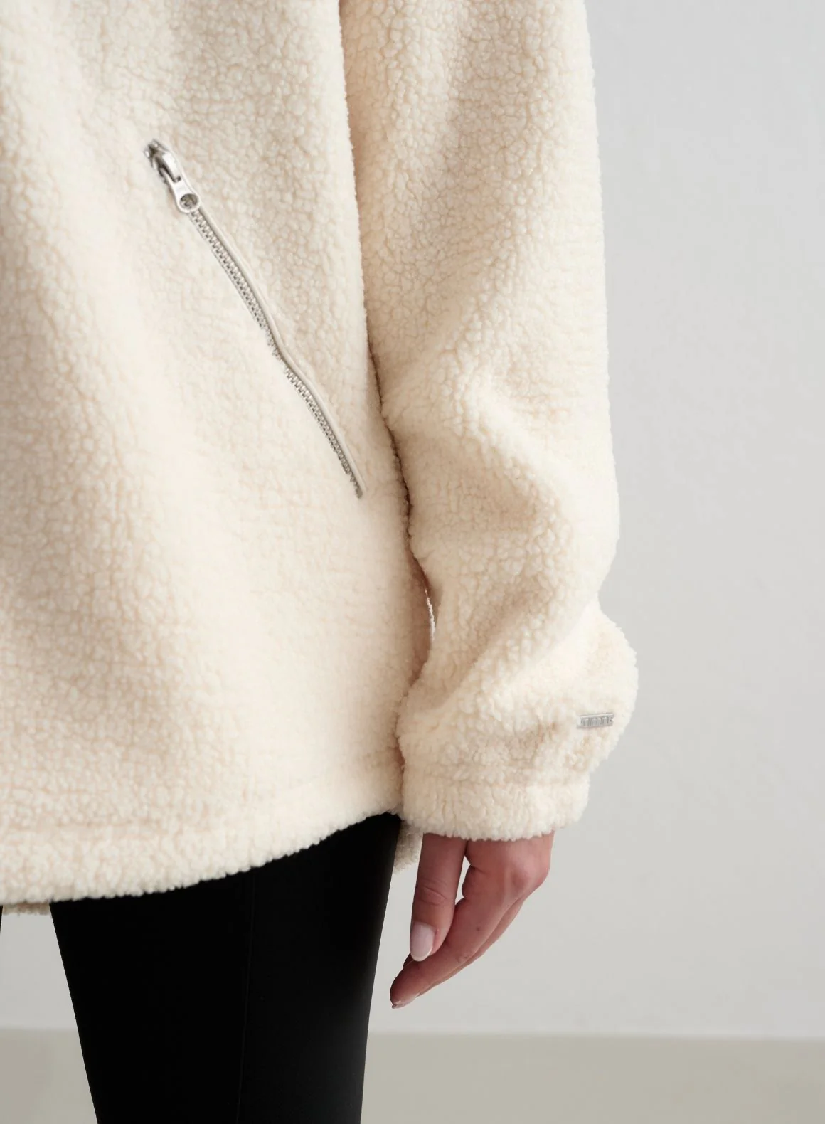 Almond White Pile Jacket - Image 6