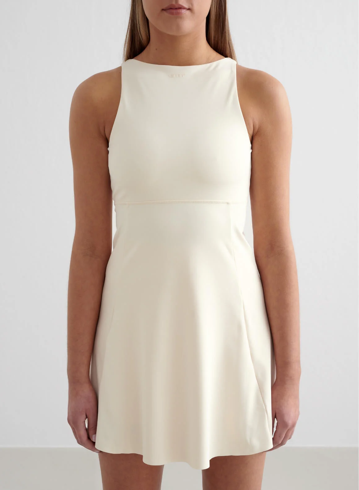 Almond White Sense High Neck Dress - Image 3