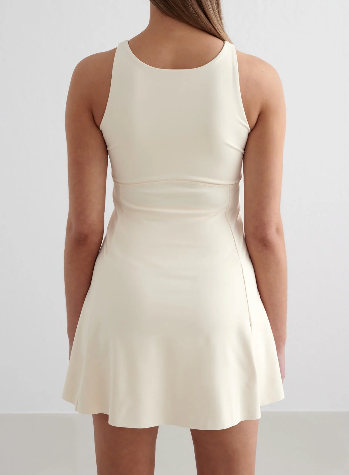 Almond White Sense High Neck Dress - Image 4