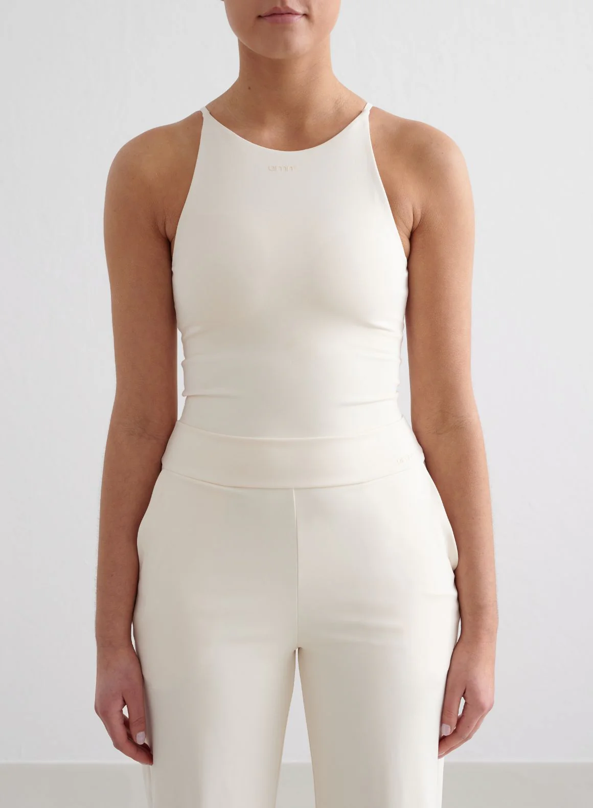 Almond White Sense Wide Pants & Halter Bralette Set - Image 4