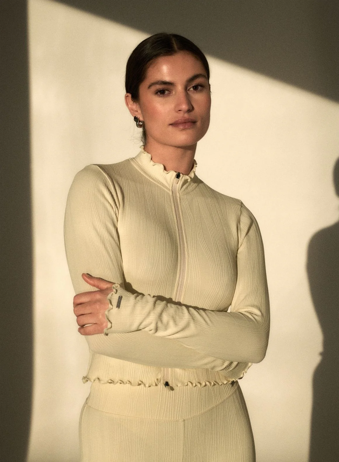 Almond White Tulip Zip Jacket - Image 8