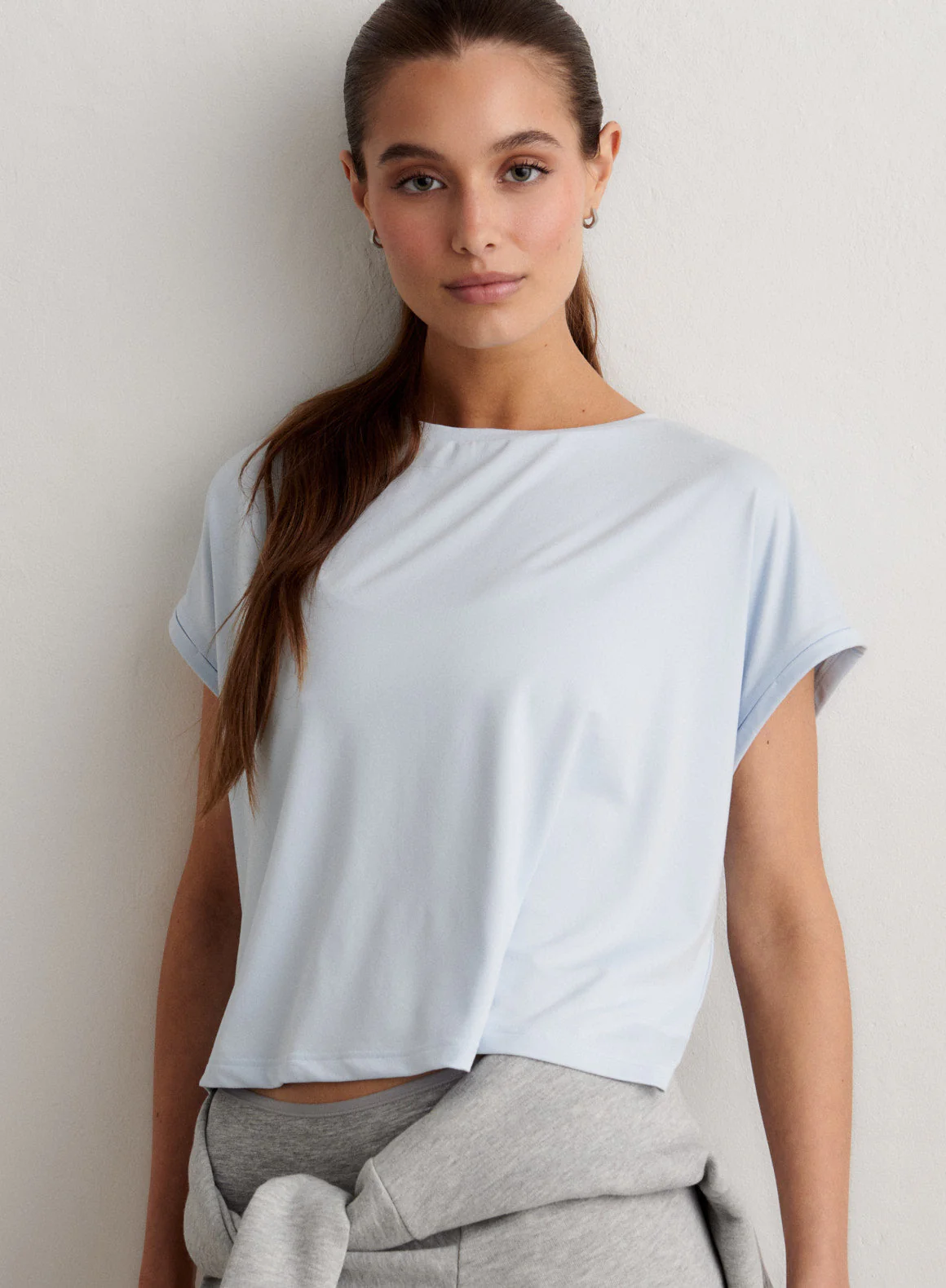 Aura Soft Basic Roll Sleeve Top - Image 3