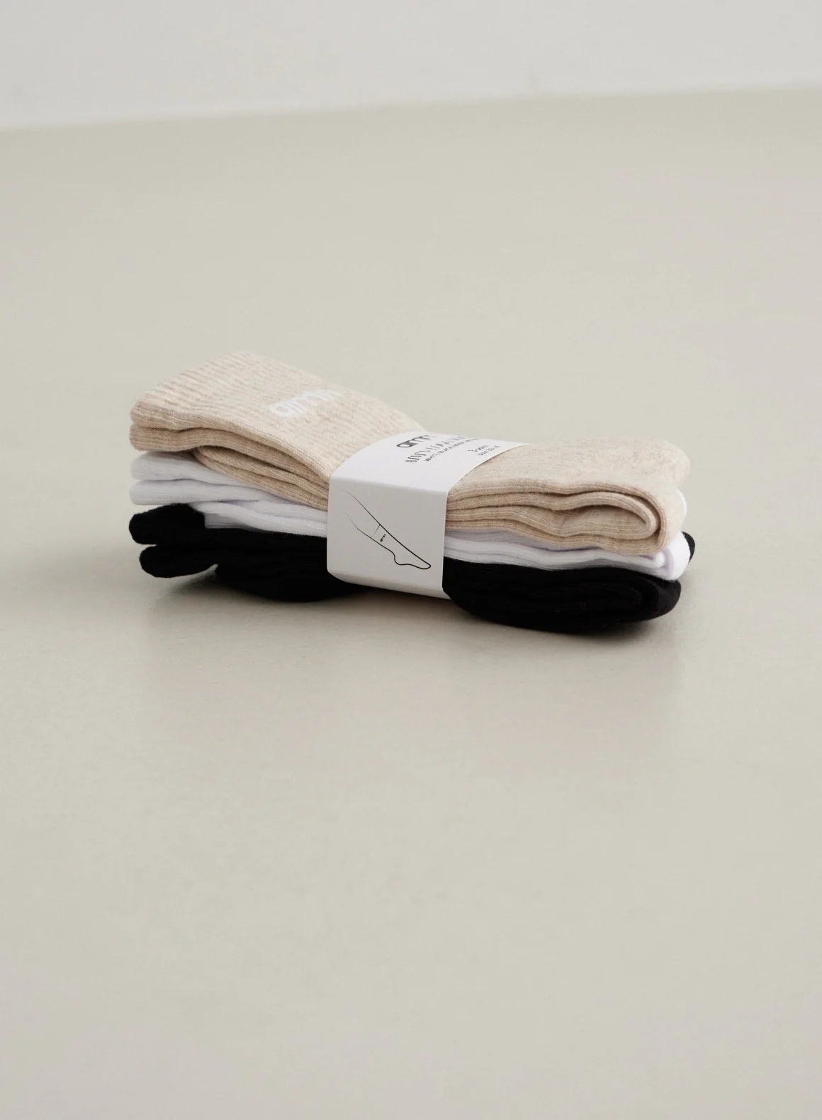 Beige Melange Aim'n Logo Socks 3-pack - Image 2