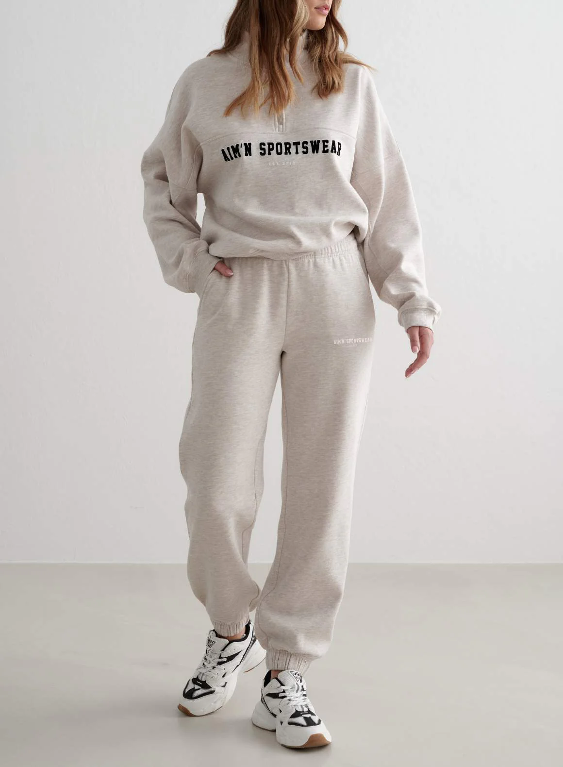 Beige Melange Classic Sweatpants