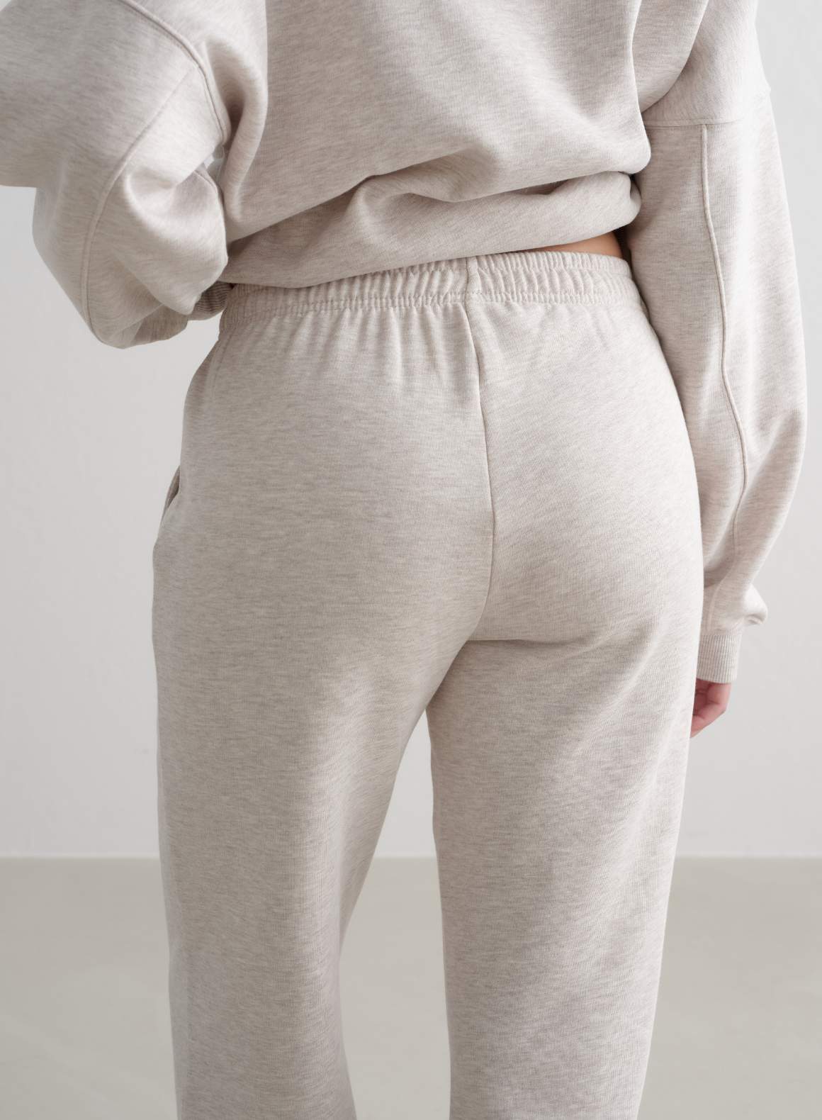 Beige Melange Classic Sweatpants - Image 4