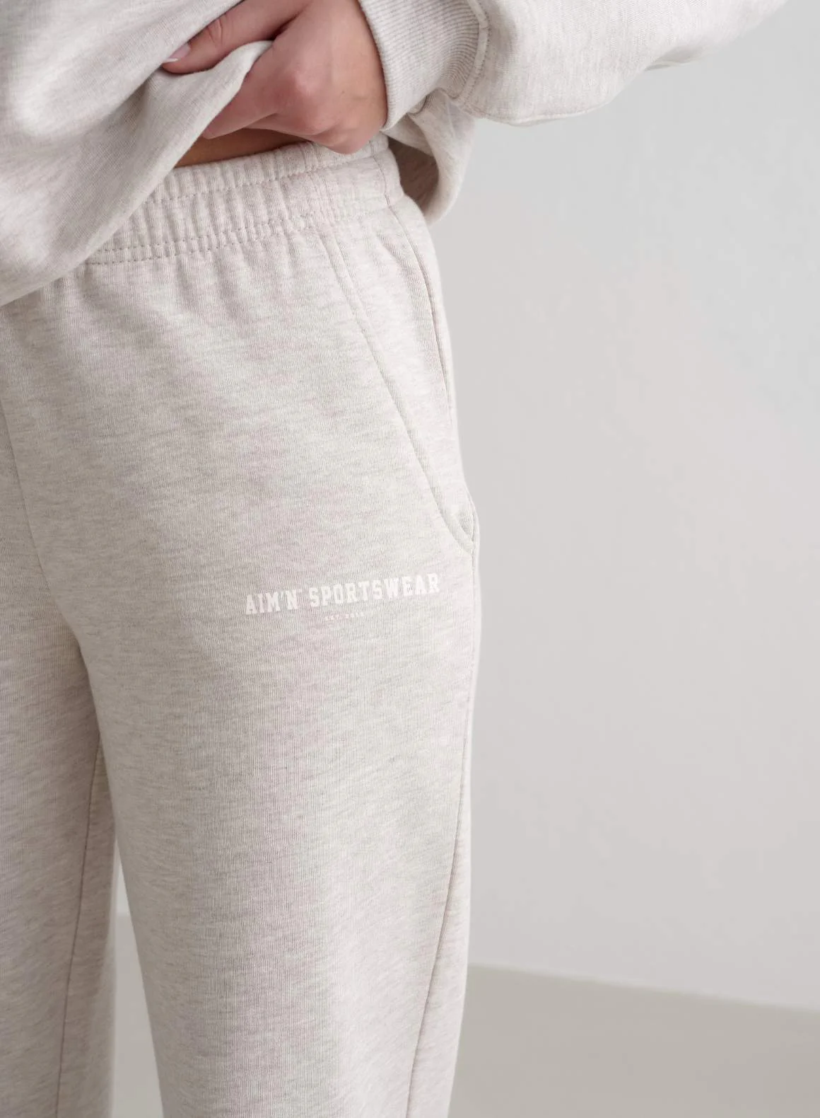 Beige Melange Classic Sweatpants - Image 5