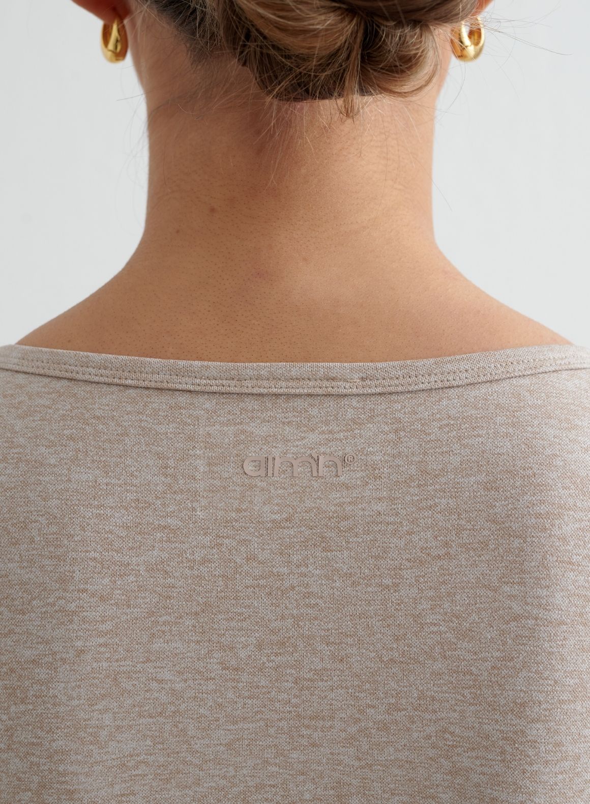 Beige Melange Shape Seamless Short Sleeve - Image 5