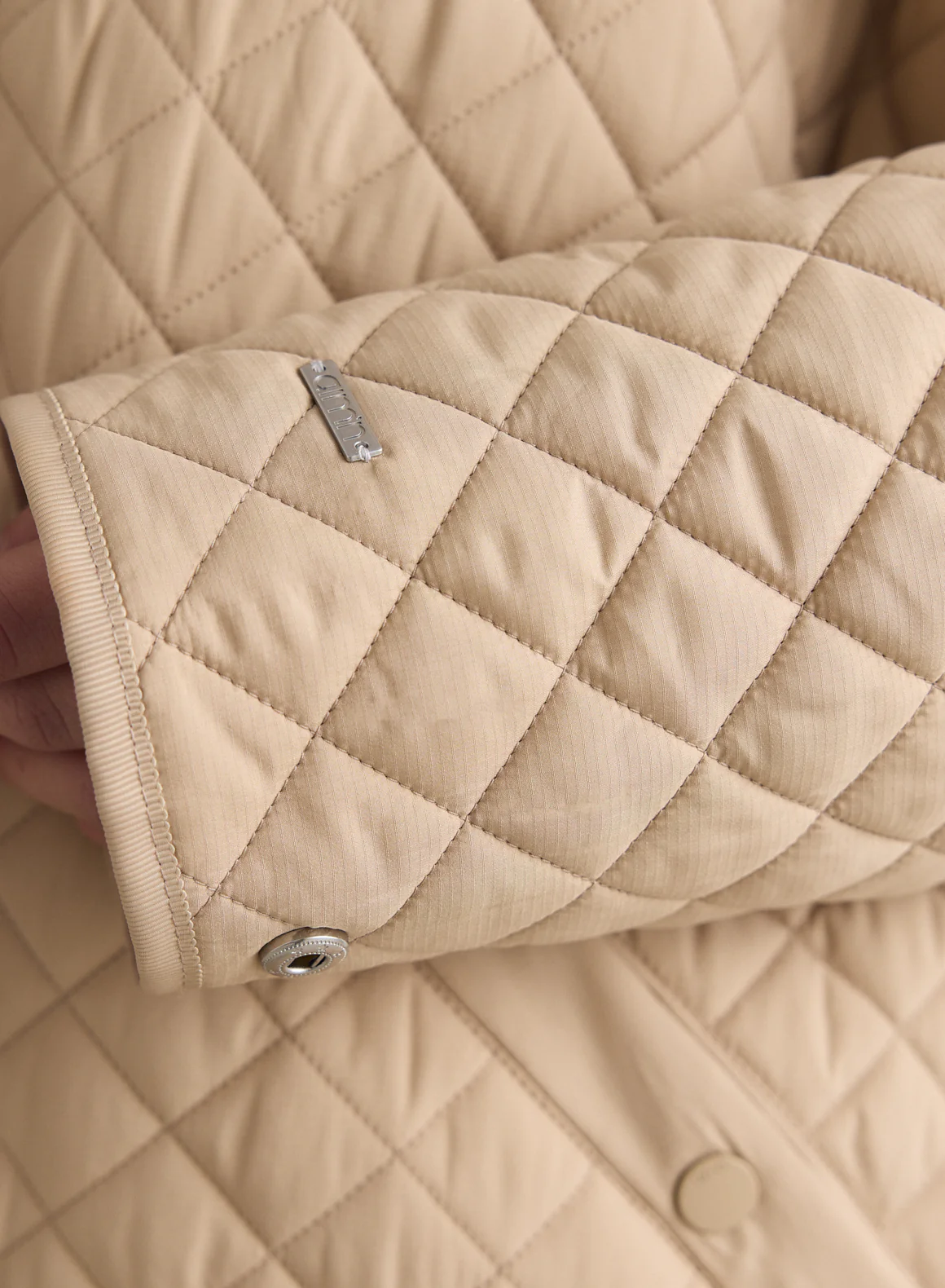 Beige Oversized Quilted Jacket - Image 5