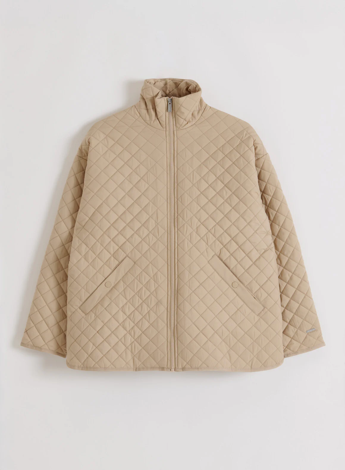 Beige Oversized Quilted Jacket - Image 6