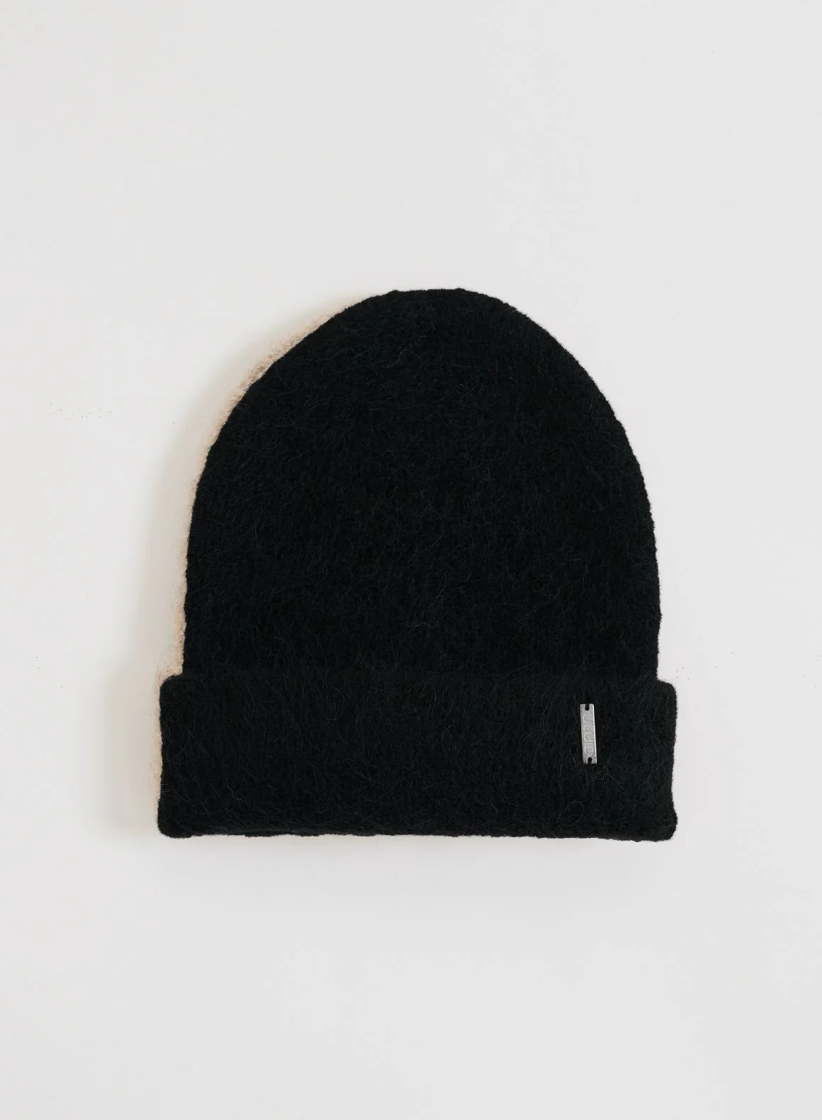 Black Alpaca Knit Beanie - Image 4