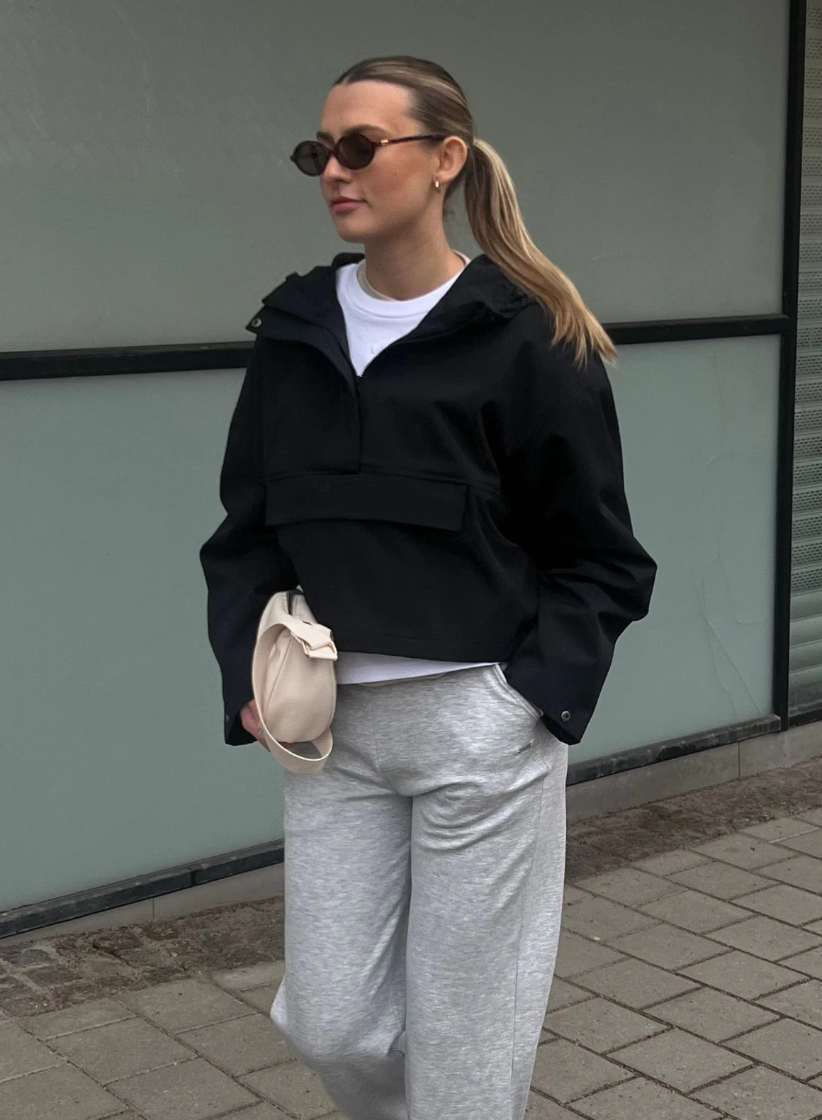 Black Cropped Waterproof Anorak - Image 2
