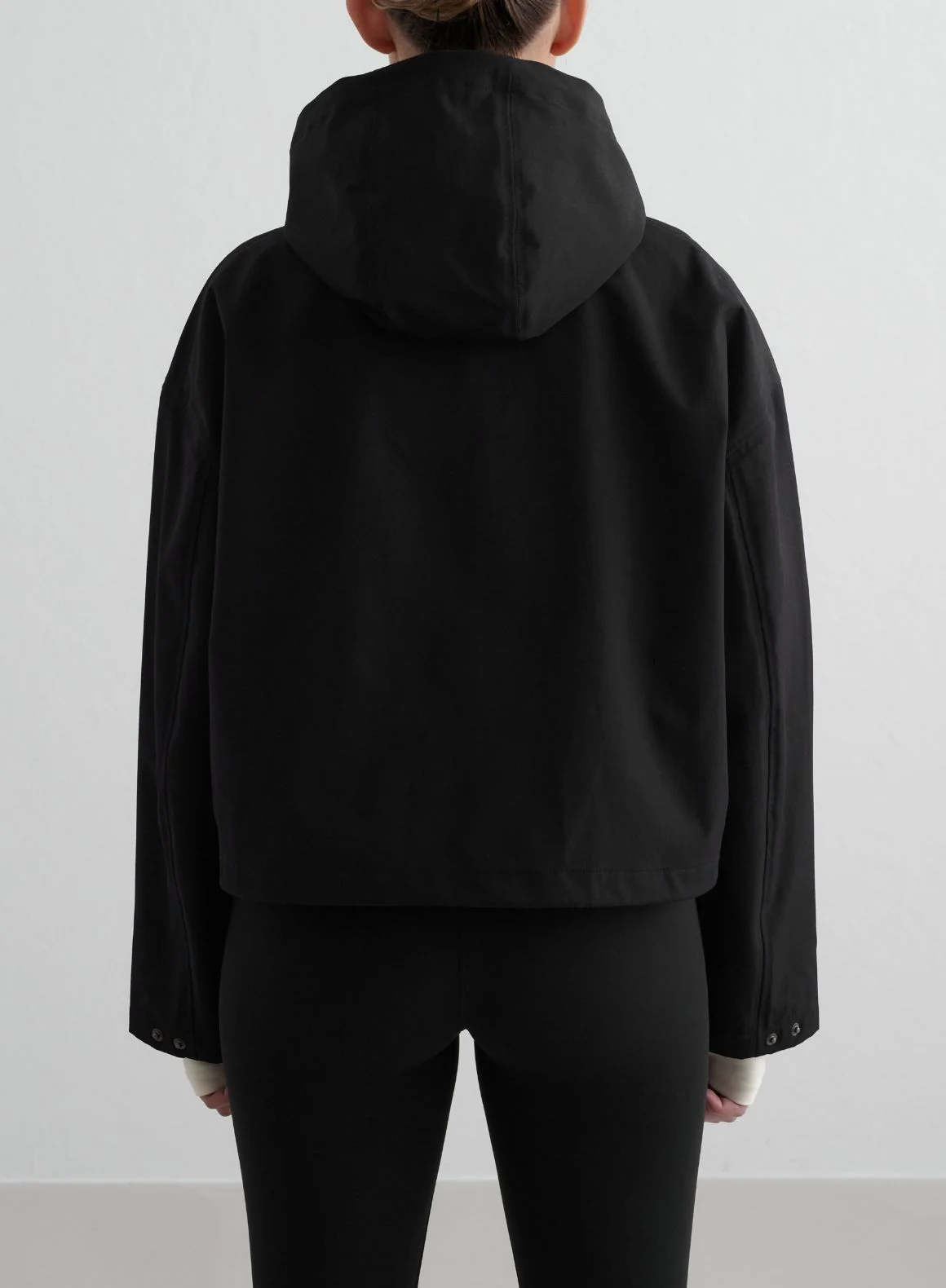 Black Cropped Waterproof Anorak - Image 4