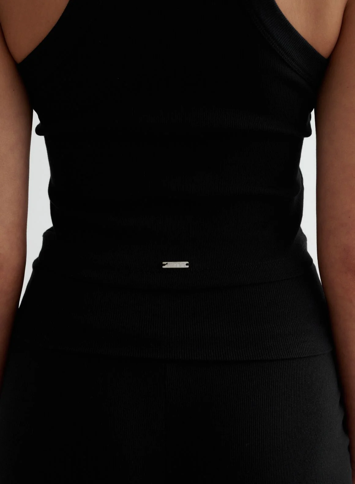 Black Ease Ribbed Tank Top - Image 3