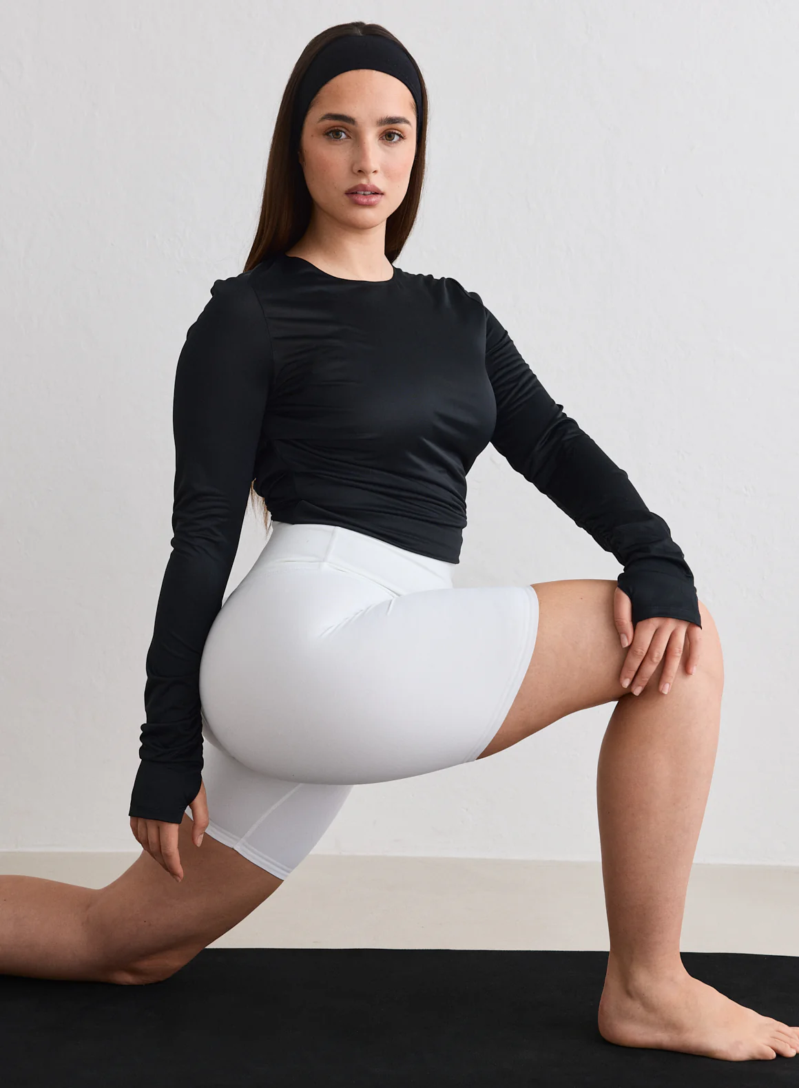 Black Luminous Draped Long Sleeve - Image 2