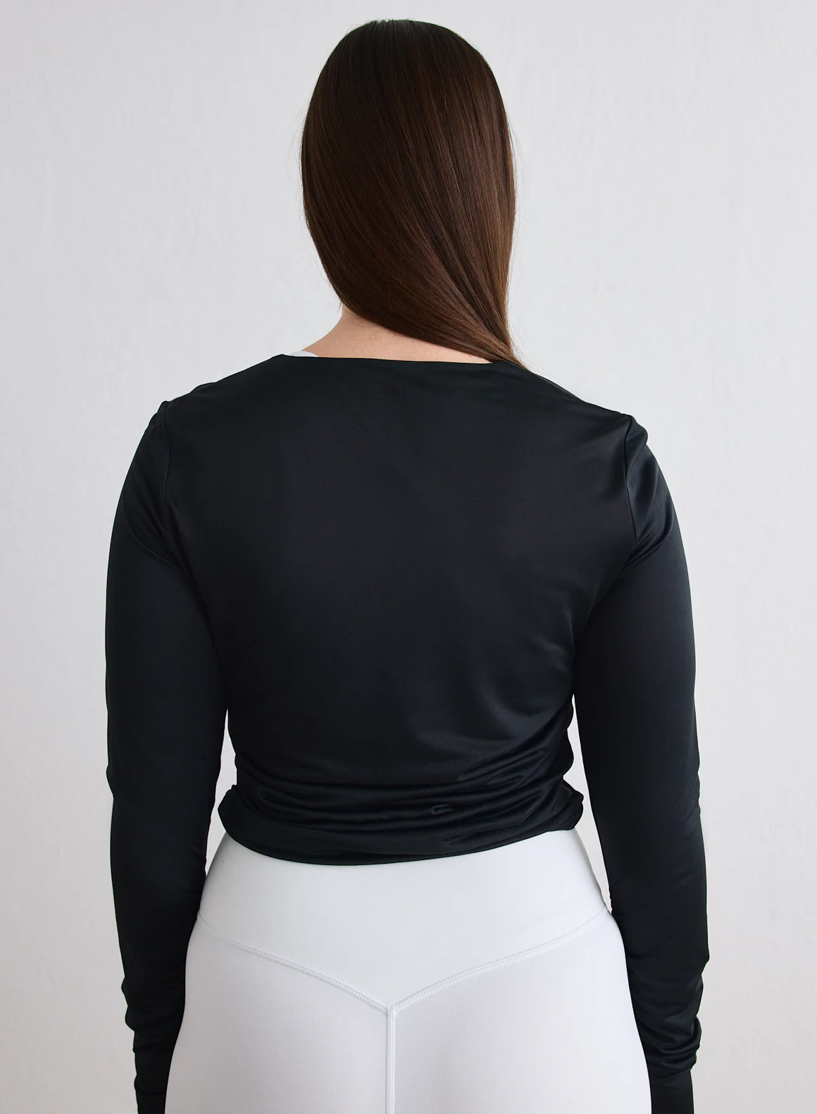 Black Luminous Draped Long Sleeve - Image 3