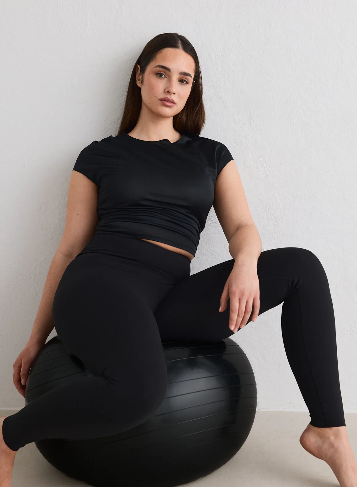 Black Luminous Draped Short Sleeve - Image 2
