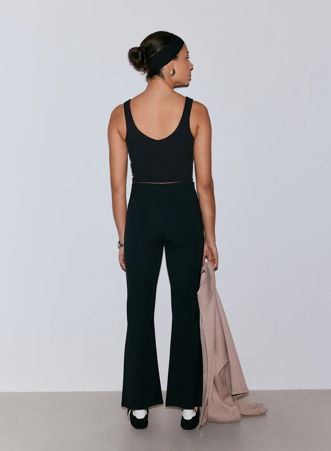 Black Luxe Kick Flare Leggings - Image 3