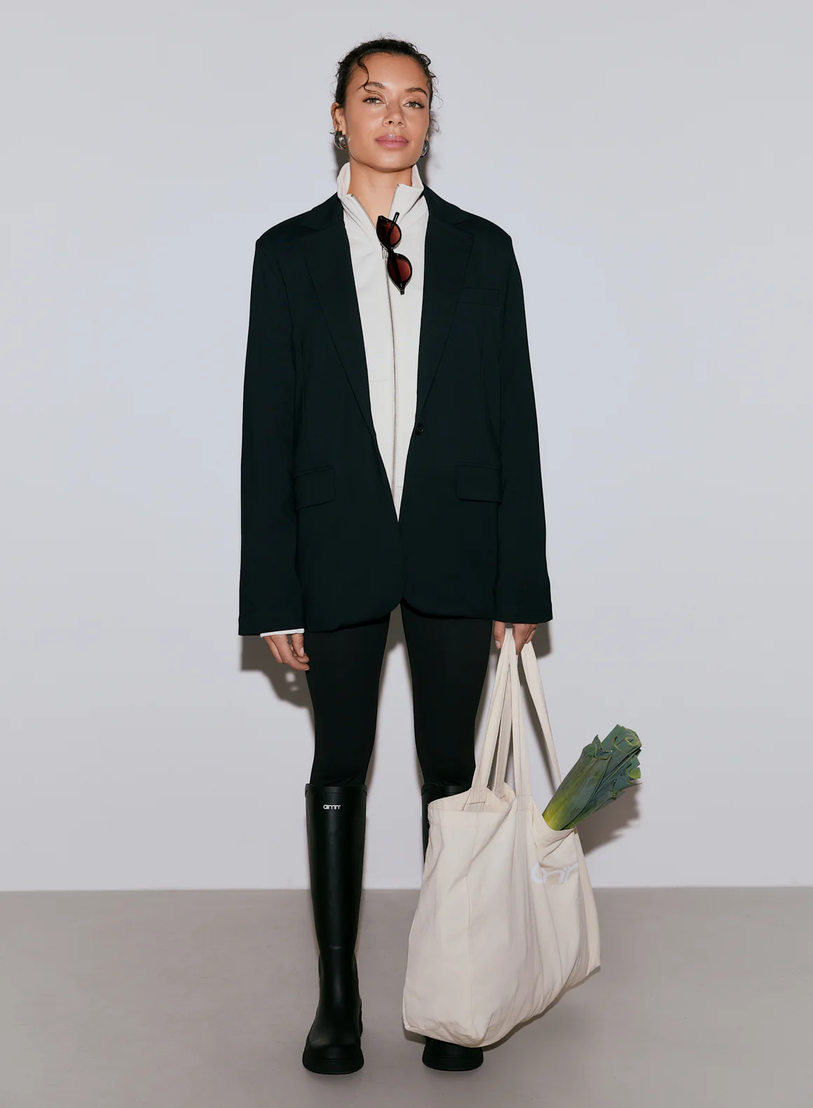 Black Luxe Relaxed Blazer - Image 6