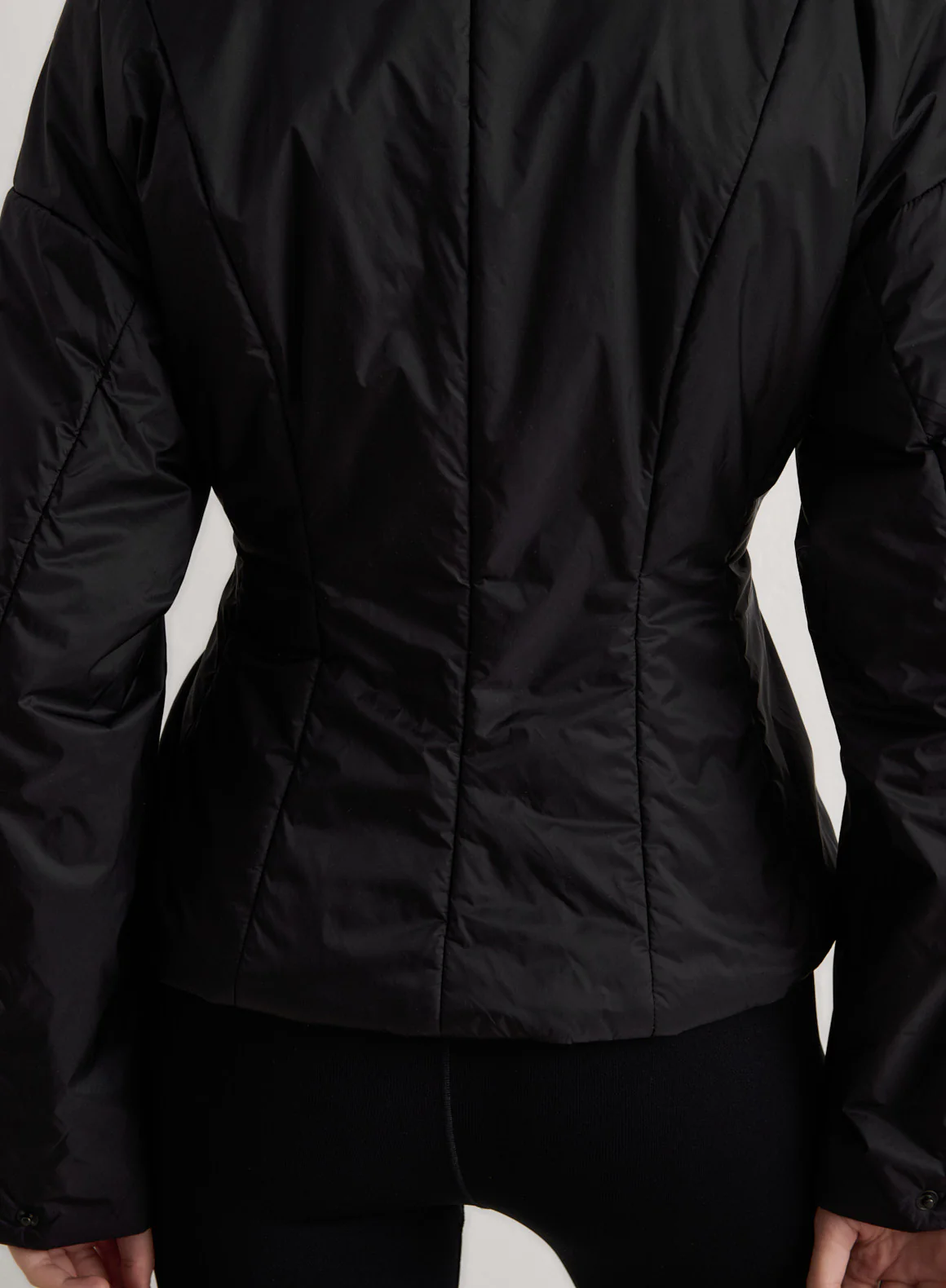 Black High Neck Contour Jacket - Image 3