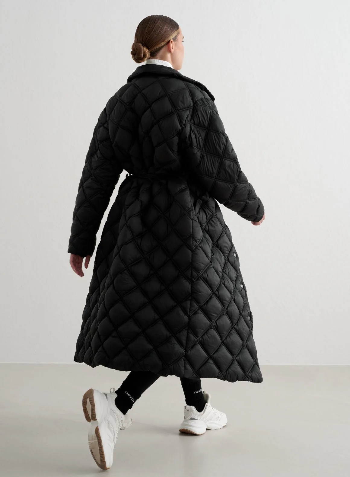 Black Quilted Coat - Image 11