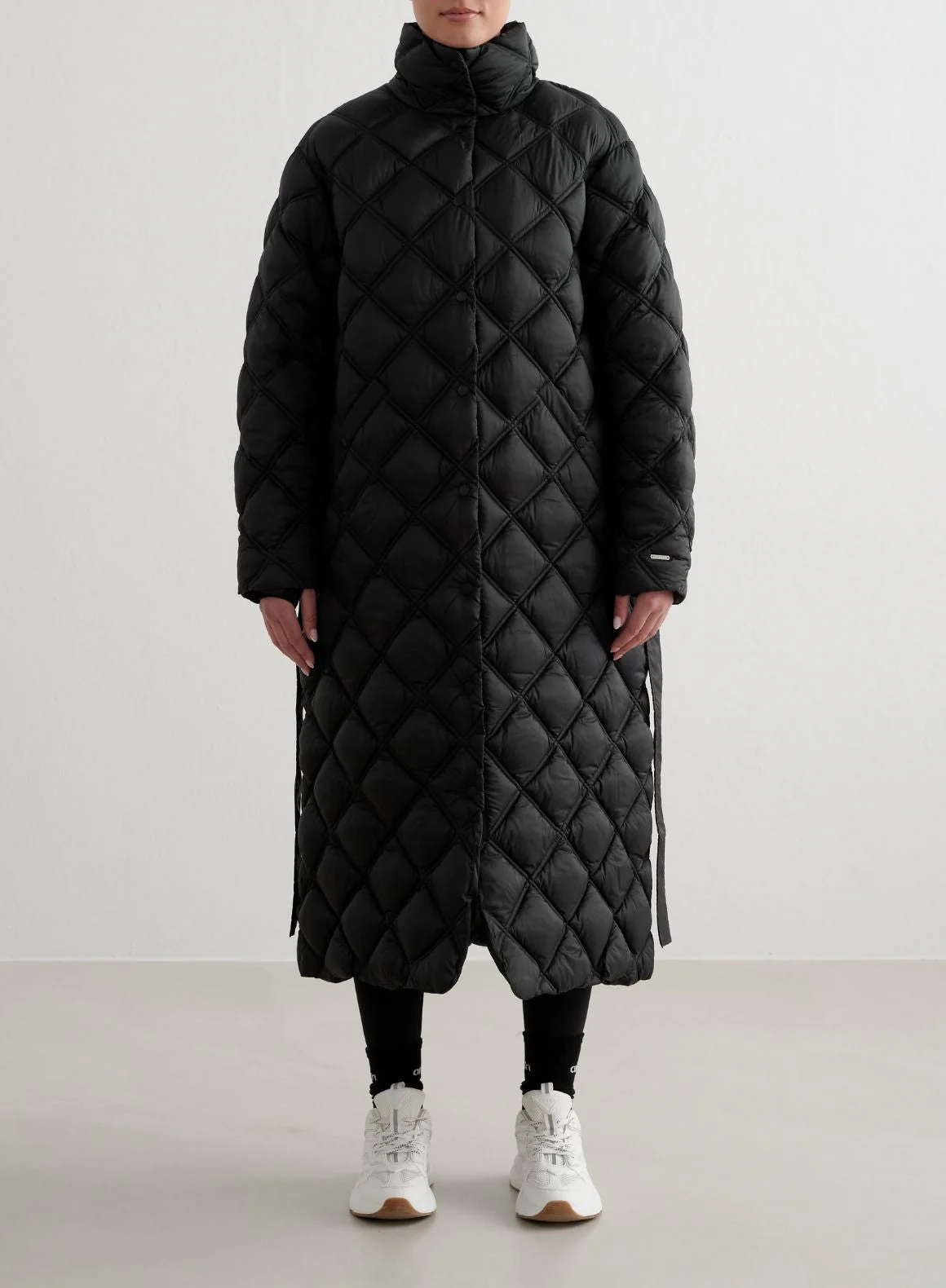 Black Quilted Coat - Image 4