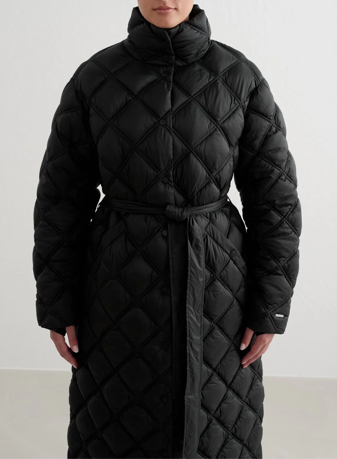 Black Quilted Coat - Image 6