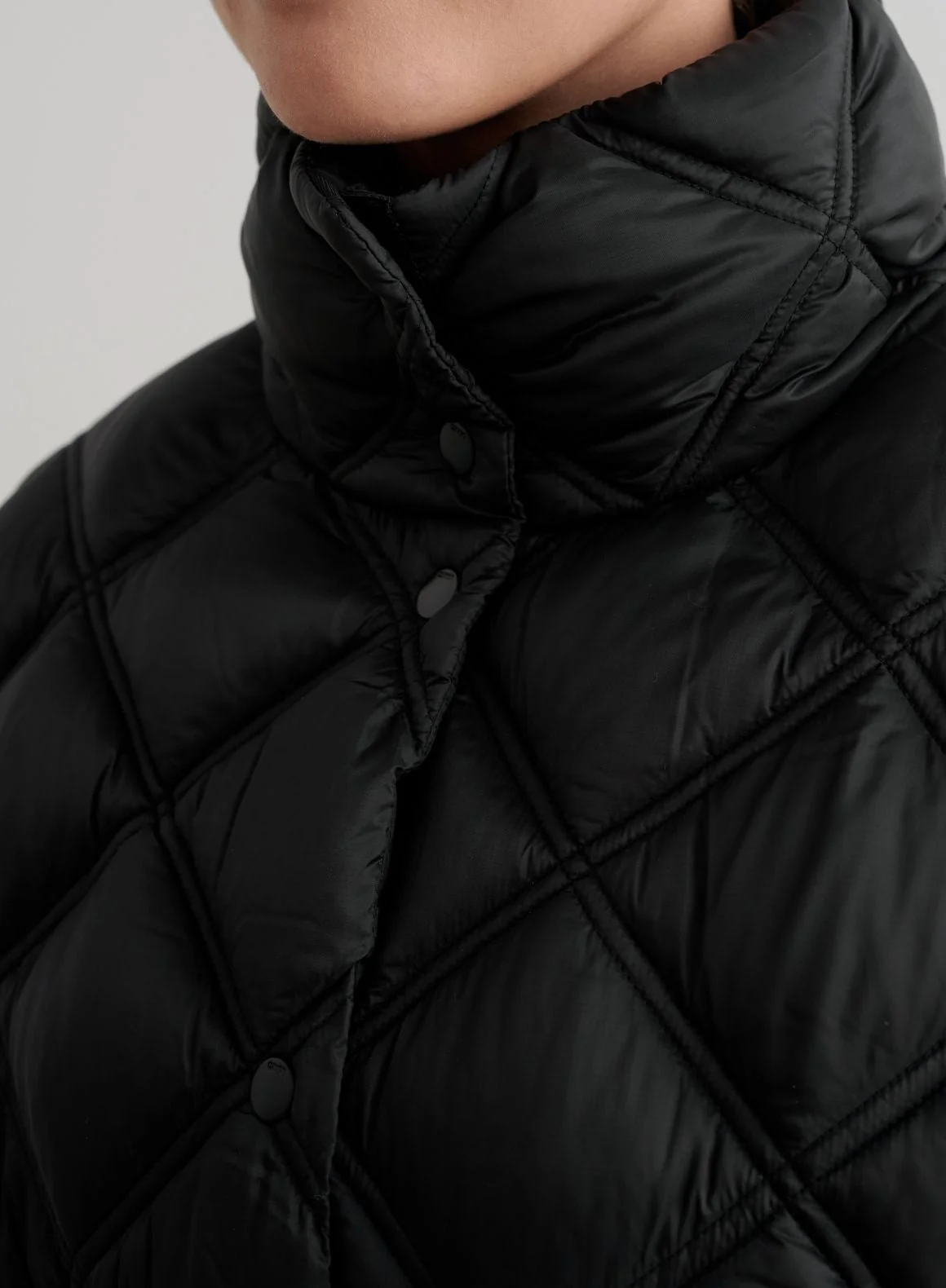 Black Quilted Coat - Image 8