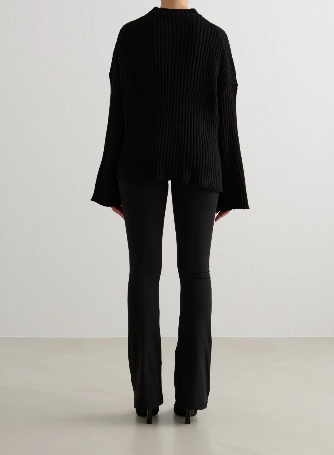 Black Rib Knit Sweater - Image 4