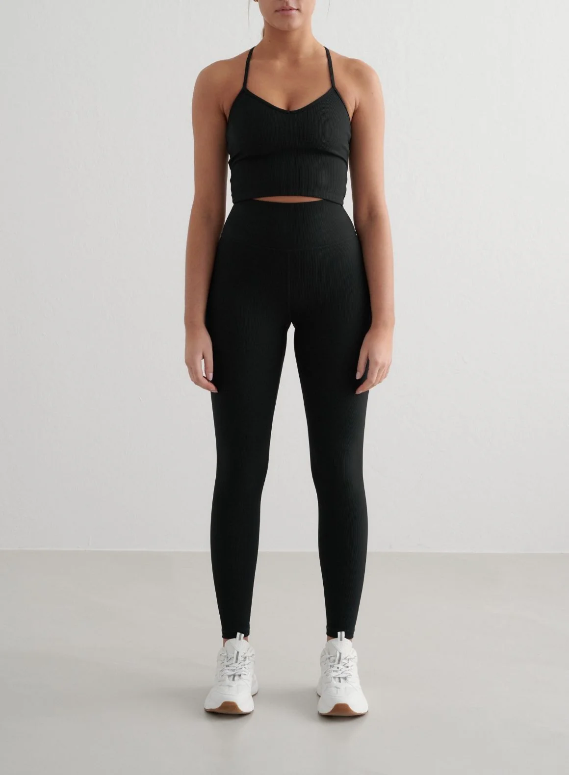 Black Ribbed Performance Bralette - Image 3