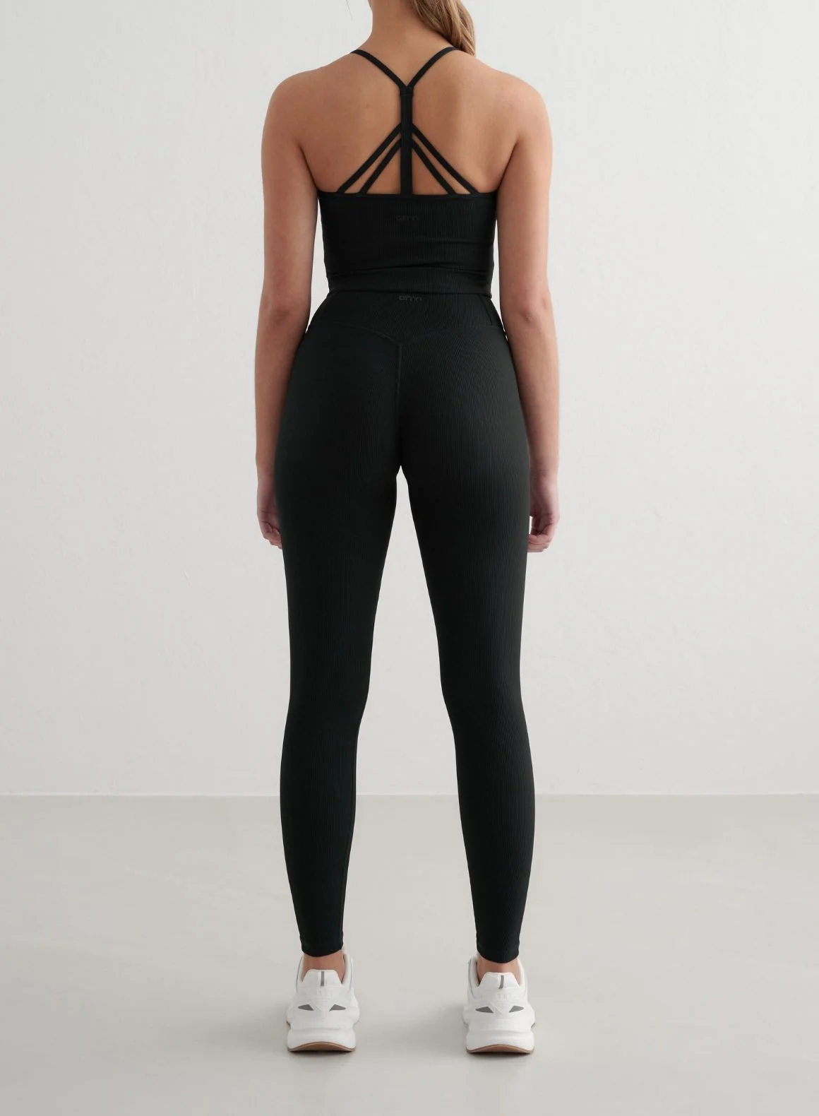 Black Ribbed Performance Bralette Set - Image 2