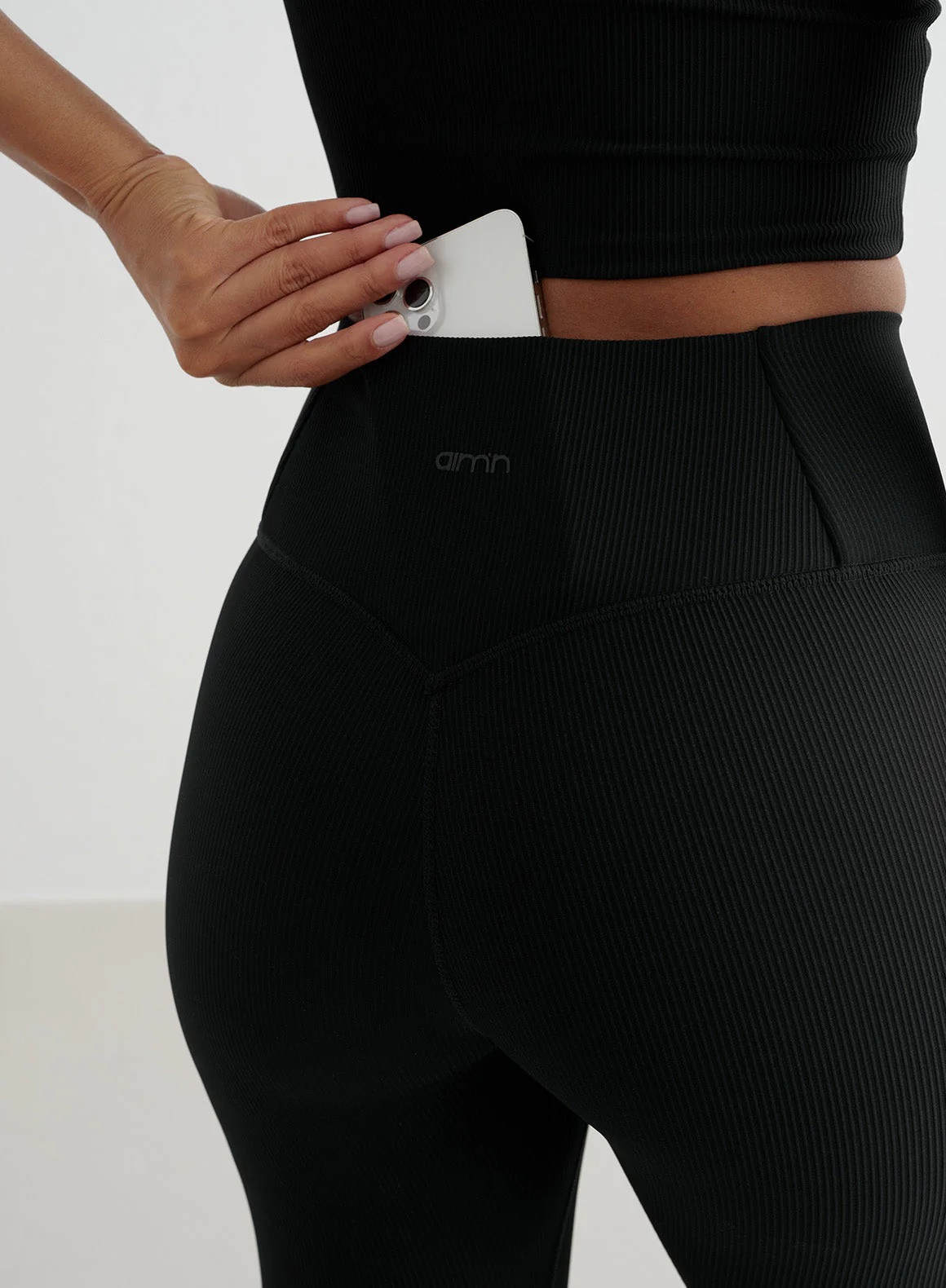Black Ribbed Performance Cardigan Set - Image 4