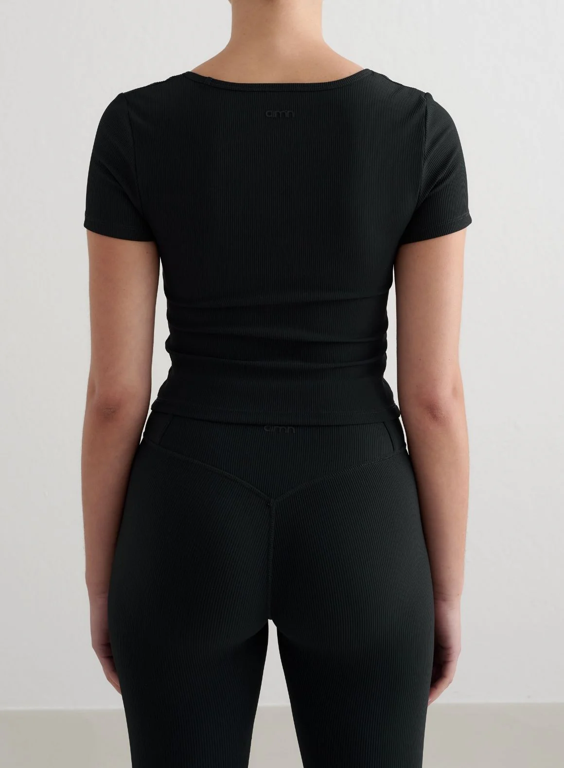 Black Ribbed Performance Short Sleeve - Image 2