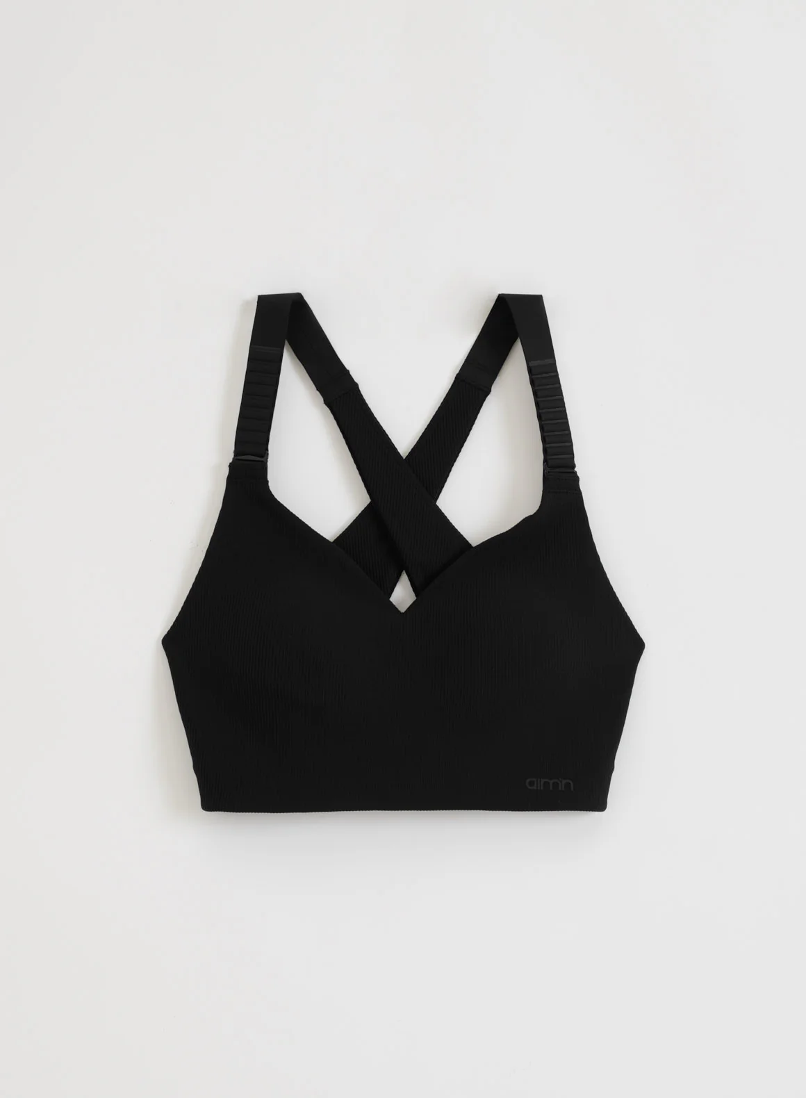 Black Ribbed Performance Support Bra - Image 7