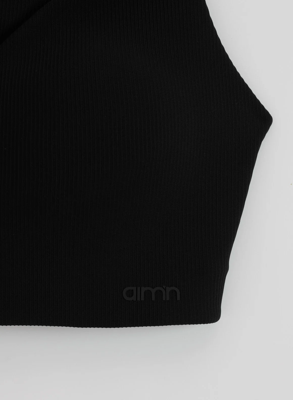 Black Ribbed Performance Support Bra - Image 8
