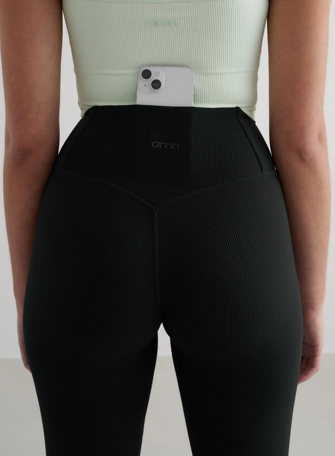 Black Ribbed Performance Tights - Image 4