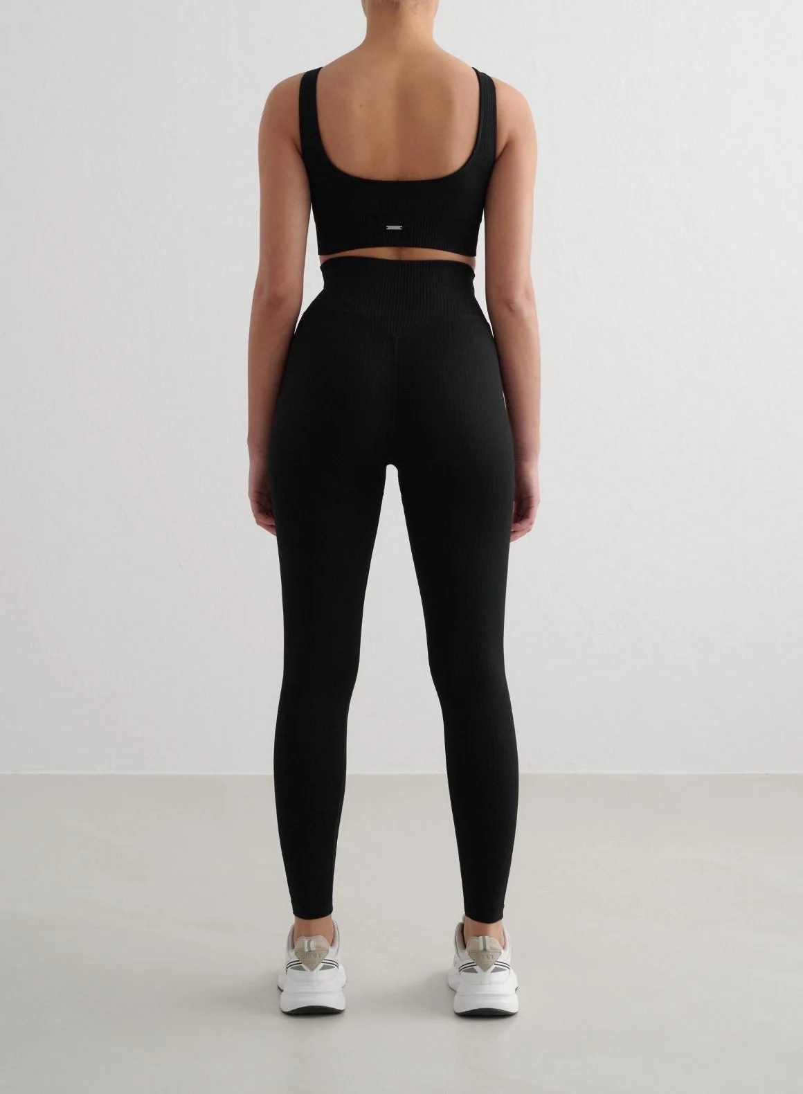 Black Ribbed Seamless Tall Tights - Image 3