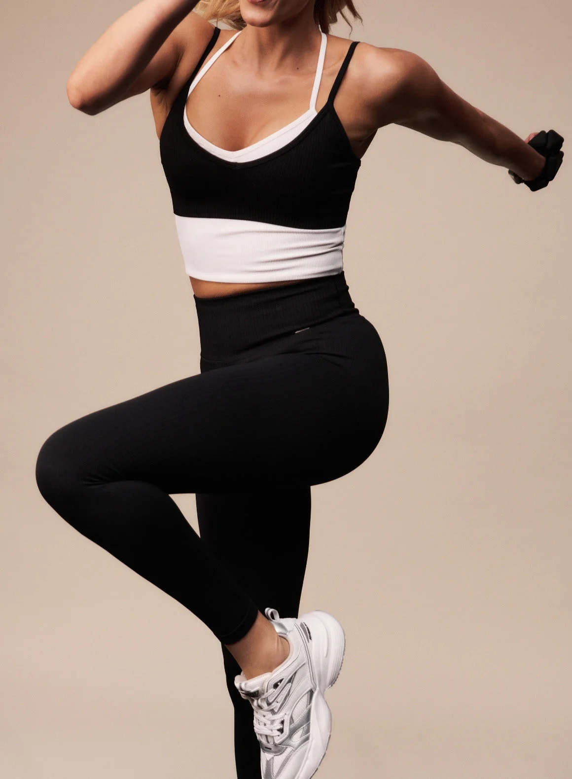 Black Ribbed Seamless Tall Tights - Image 6