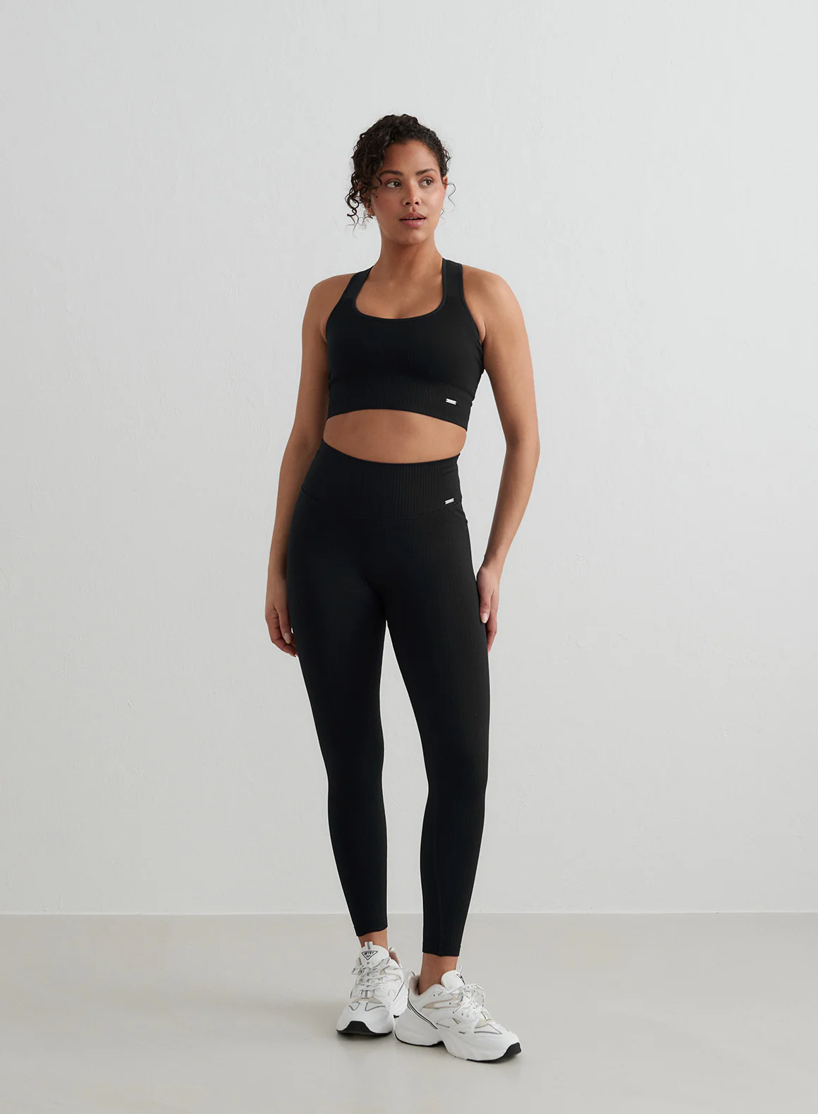 Black Ribbed Seamless Tights - Image 263