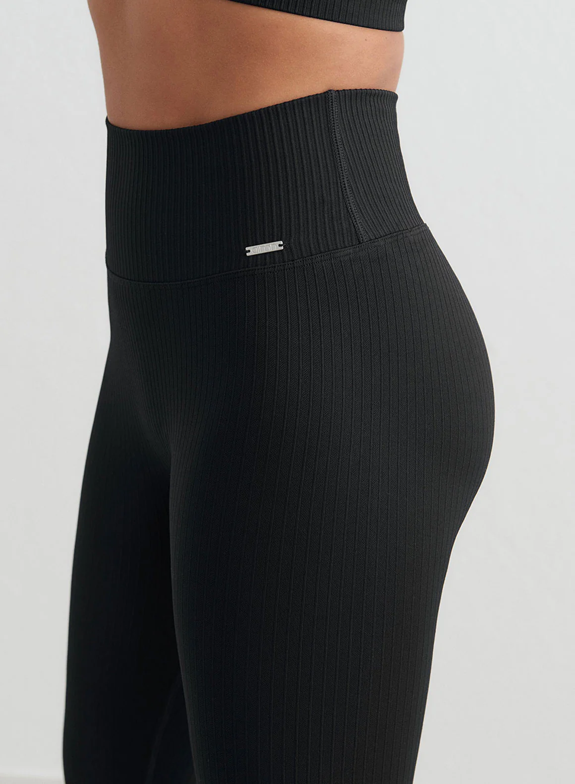 Black Ribbed Seamless Tights - Image 33