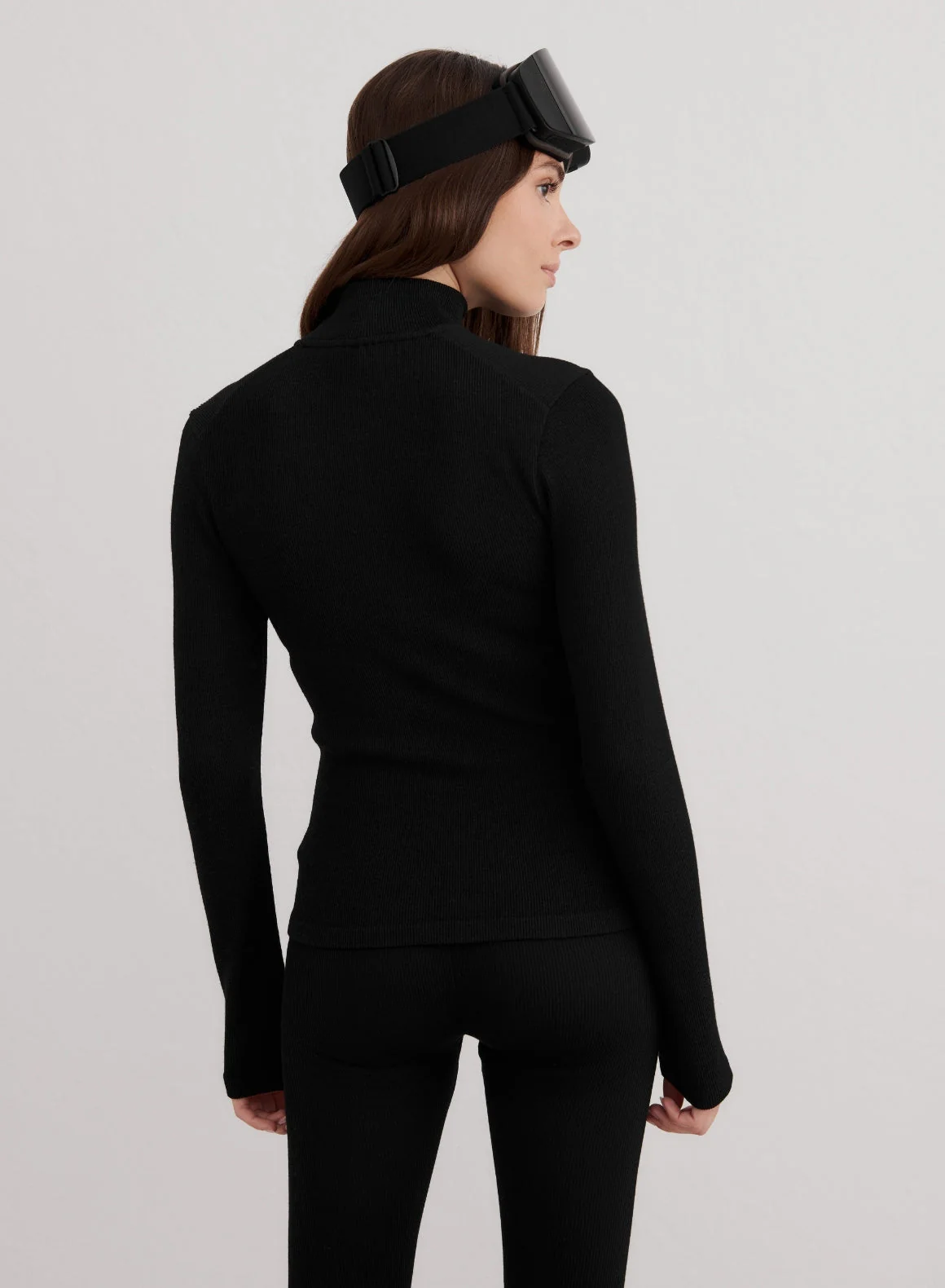 Black Ribbed Wool Half Zip - Image 6