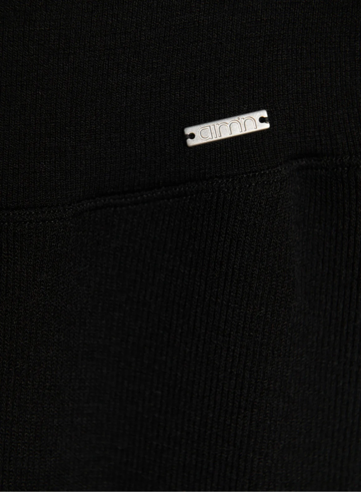Black Ribbed Wool Wide Pants - Image 19