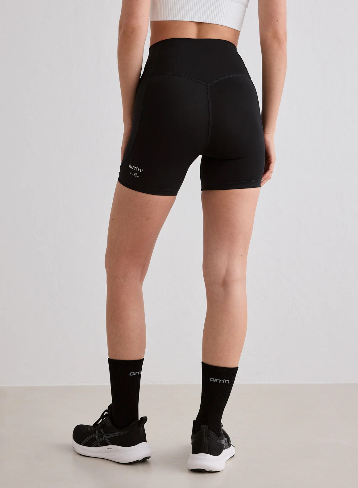 Black Running Midi Biker Shorts - Image 5