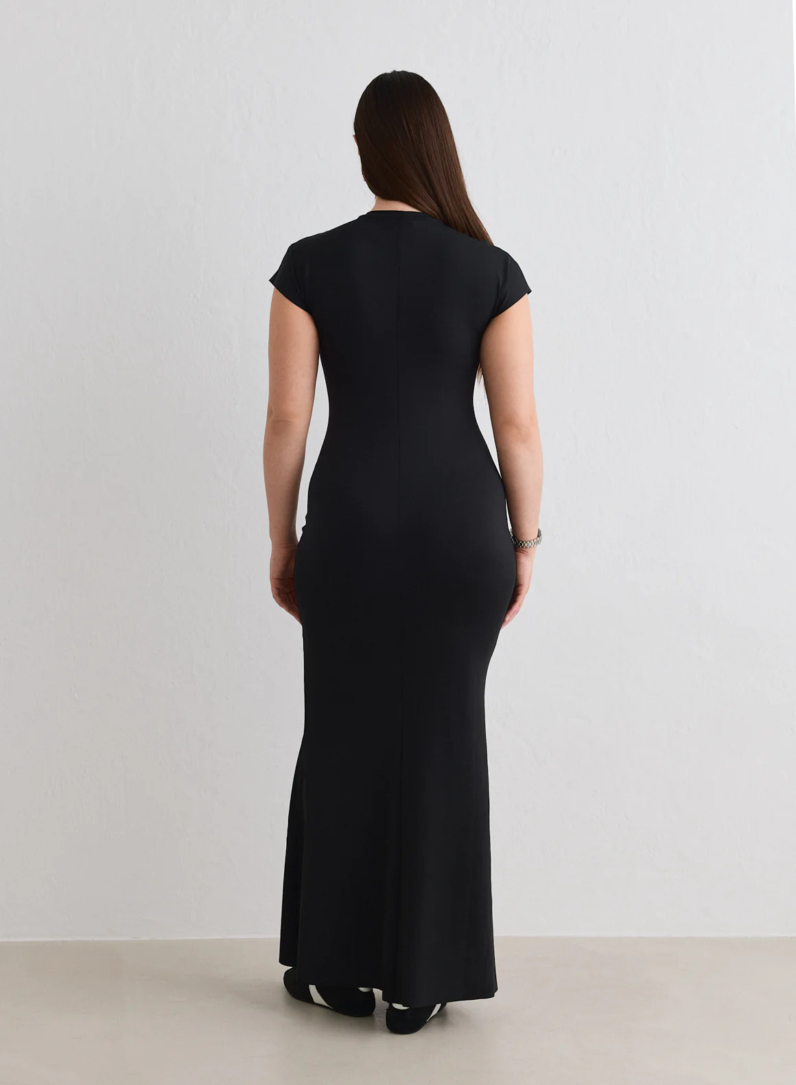 Black Sense Mermaid Cap Sleeve Dress - Image 3