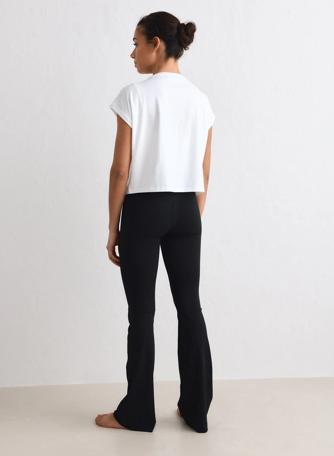 Black Sense Regular Waist Flare Tights - Image 3