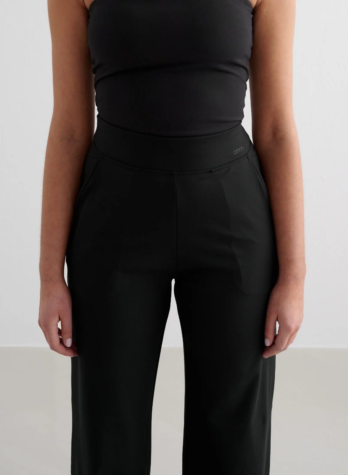 Black Sense Wide Pants & Tube Bralette Set - Image 4
