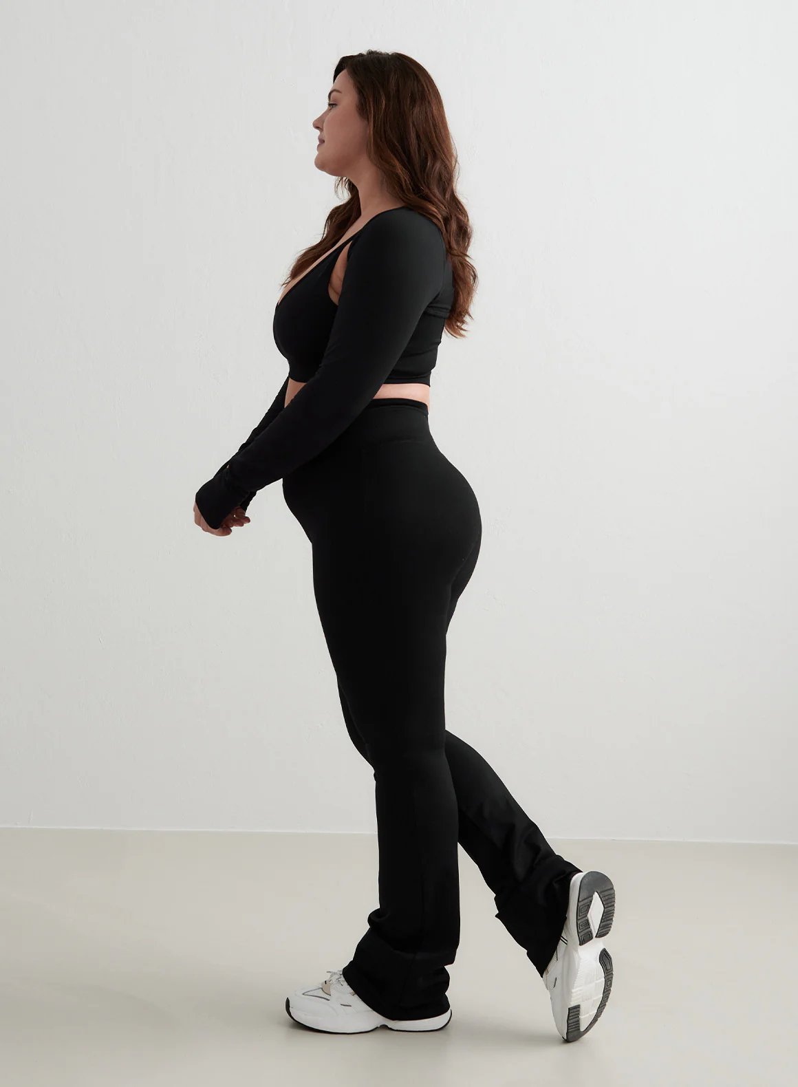 Black Shape Seamless Flare Tights - Image 99