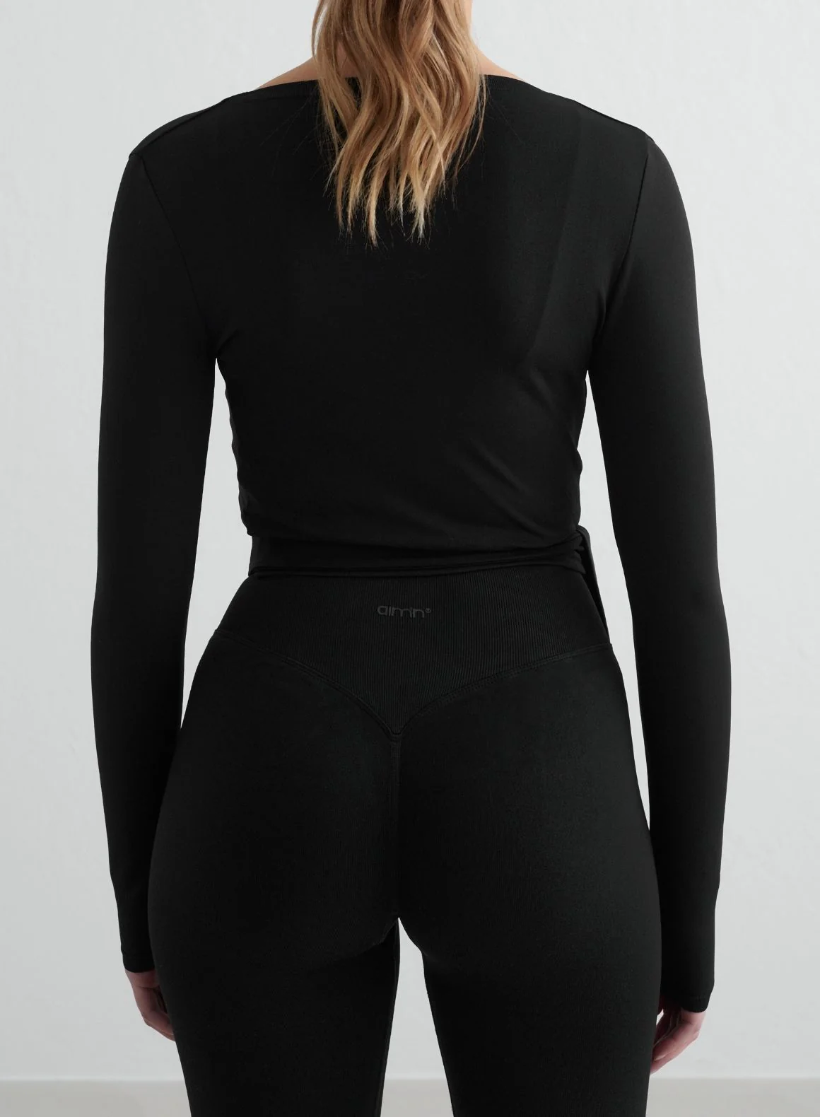 Black Shape Seamless Wrap Long Sleeve - Image 3