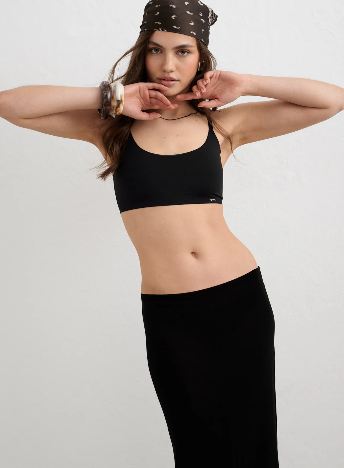 Black Silk Knit Maxi Skirt - Image 4