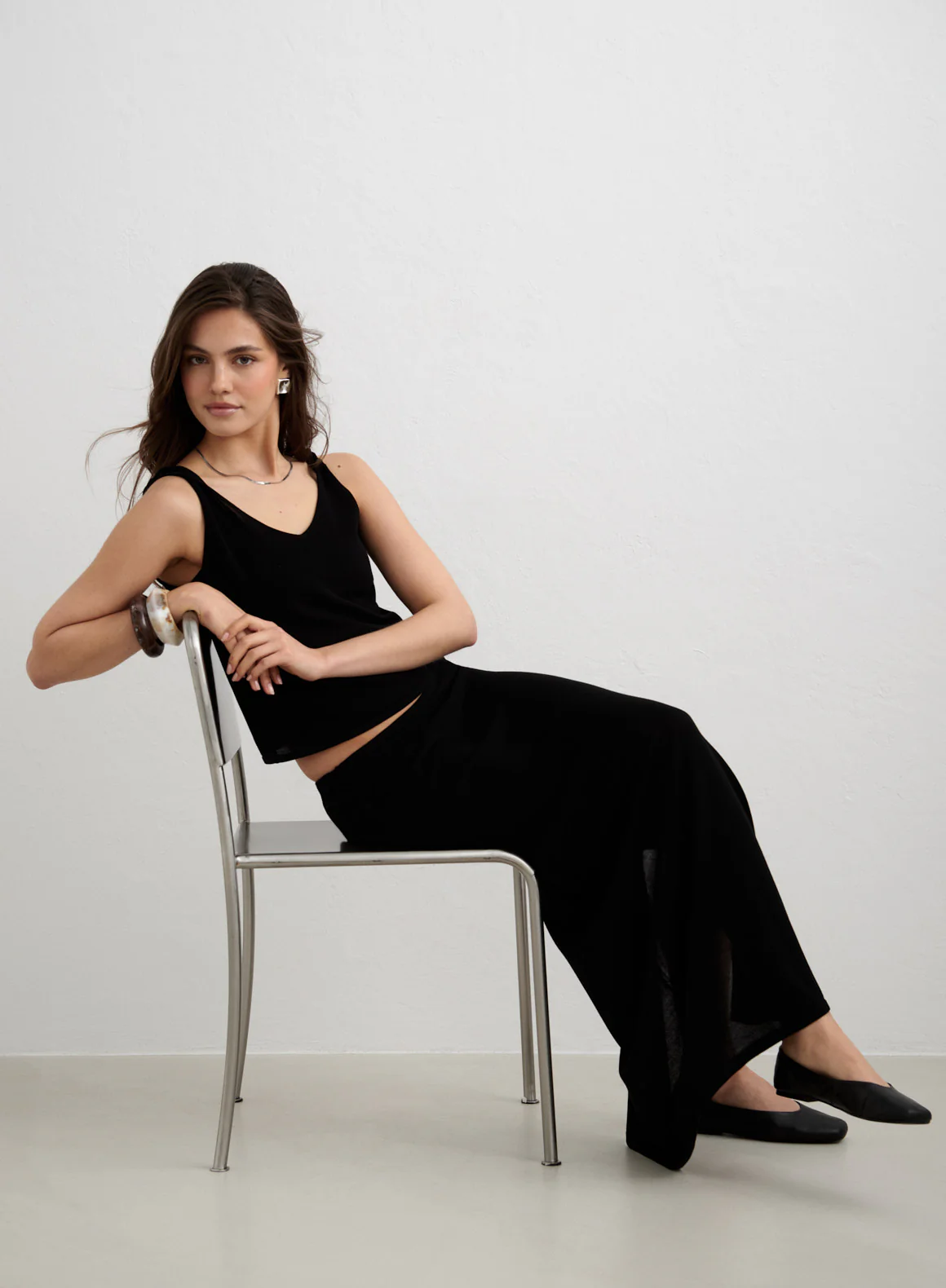Black Silk Knit Singlet - Image 4