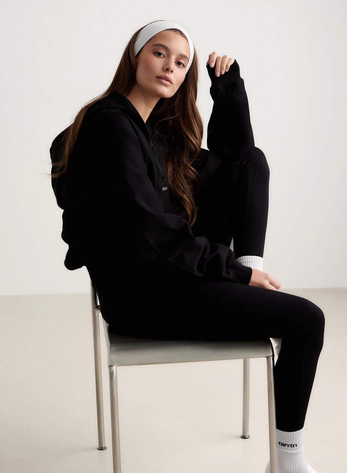 Black Sportif Half Zip Hood - Image 2